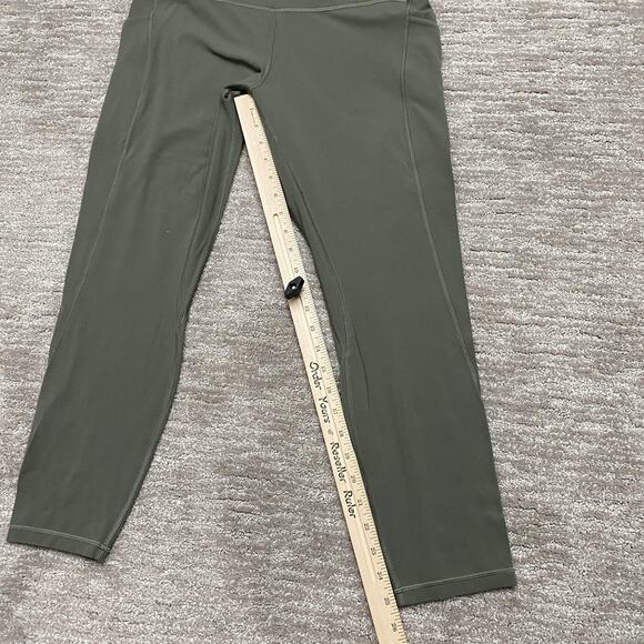 Lululemon Leggings Womens 12 Dark Green High Rise Pockets Yoga Pants Athletic - Picture 10 of 11